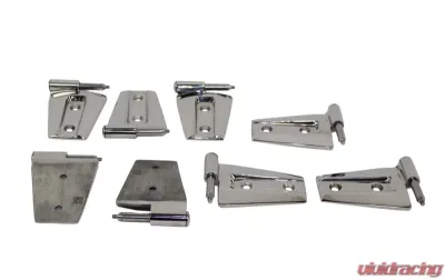 Kentrol Door Hinge Set 8 Pieces Polished Silver for Jeep JK 2007-2018 - 30576