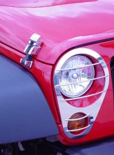 Kentrol Headlight Guards Pair Polished Silver for Jeep JK 2007-2018                                     - 30579 - Image 5