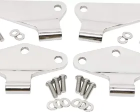 Kentrol Body Door Hinge Set 4 Pieces Polished Silver for Jeep JK 2007-2018