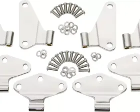 Kentrol Body Door Hinge Set 8 Pieces Polished Silver for Jeep JK 2007-2018