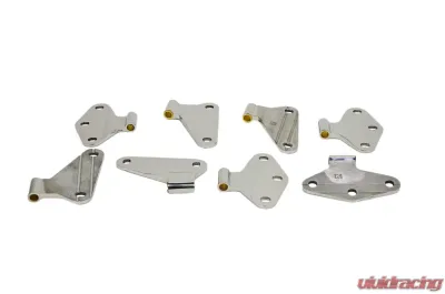 Kentrol Body Door Hinge Set 8 Pieces Polished Silver for Jeep JK 2007-2018 - 30581