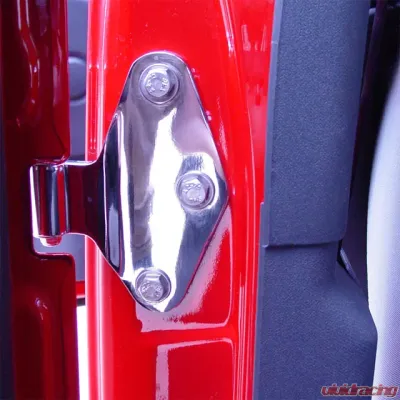 Kentrol Body Door Hinge Set 8 Pieces Polished Silver for Jeep JK 2007-2018 - 30581
