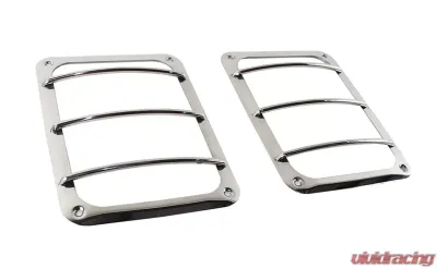 Kentrol Taillight Guard Pair Polished Silver for Jeep JK 2007-2018 - 30582