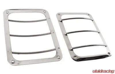 Kentrol Taillight Guard Pair Polished Silver for Jeep JK 2007-2018 - 30582