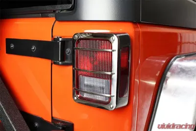 Kentrol Taillight Guard Pair Polished Silver for Jeep JK 2007-2018 - 30582