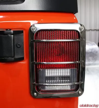 Kentrol Taillight Guard Pair Polished Silver for Jeep JK 2007-2018 - 30582