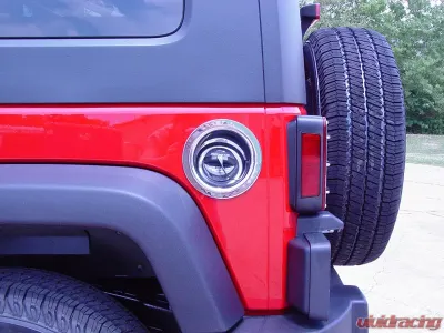 Kentrol Gas Filler Neck for Jeep JK 2007-2018, 2 Door, Polished Silver Finish - 30587