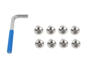 Kentrol OEM Anti-Theft Door Nuts for Jeep JK 2007-2018, 4 Door, Polished Silver