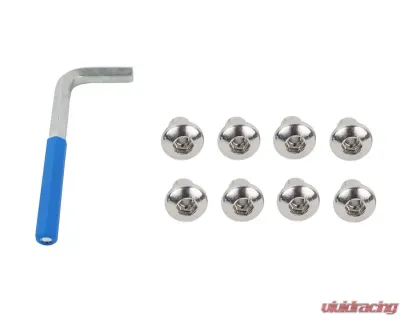 Kentrol OEM Anti-Theft Door Nuts for Jeep JK 2007-2018, 4 Door, Polished Silver - 30712