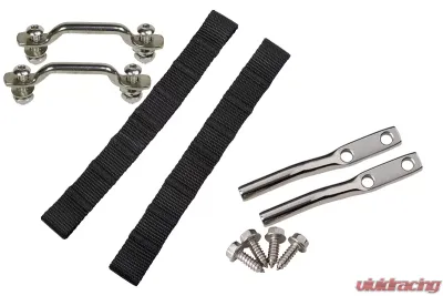 Kentrol Polished Stainless Door Strap Kit for Jeep TJ 1997-2006, Stainless Steel - 30724