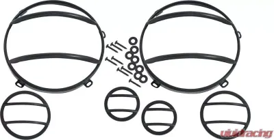 Kentrol Headlight & Marker Cover Set 6 Pieces Powdercoat Black for Jeep JK 2007-2018 - 50013