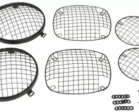 Kentrol Wire Mesh Guard Set 6 Pieces Powdercoat Black for Jeep CJ 1976-1986