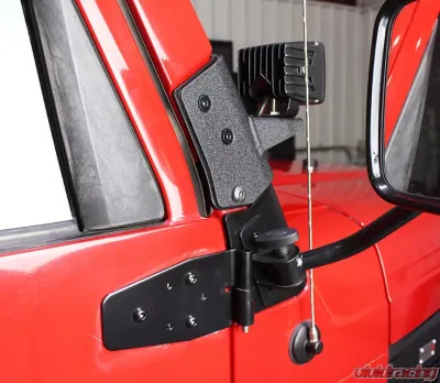 Kentrol Windshield Hinge Pair Powdercoat Black for Jeep TJ 1997-2006 - 50477