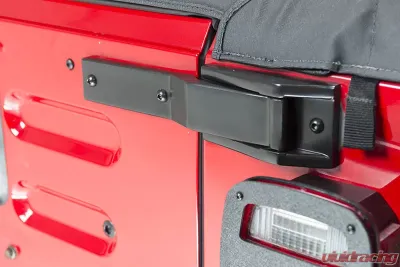 Kentrol Tailgate Hinge Pair Powdercoat Black for Jeep TJ 1997-2006 - 50478