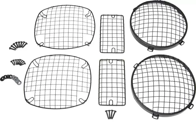 Kentrol Wire Mesh Guard Set 6 Pieces Powdercoat Black Jeep TJ 1997-2006 - 50488