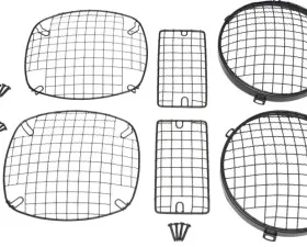 Kentrol Wire Mesh Guard Set 6 Pieces Powdercoat Black for Jeep TJ 1997-2006