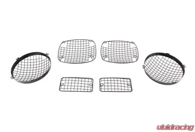 Kentrol Wire Mesh Guard Set 6 Pieces Powdercoat Black for Jeep TJ 1997-2006 - 50488