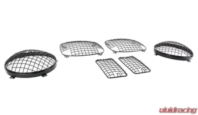 Kentrol Wire Mesh Guard Set 6 Pieces Powdercoat Black for Jeep TJ 1997-2006 - 50488
