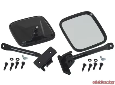 Kentrol E-Z Detach Mirrors Pair Powdercoat Black for Jeep TJ | JK 1997-2018 - 50496