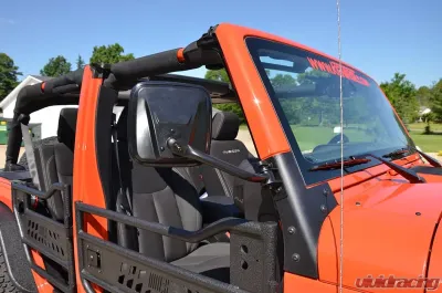 Kentrol E-Z Detach Mirrors Pair Powdercoat Black for Jeep TJ | JK 1997-2018 - 50496