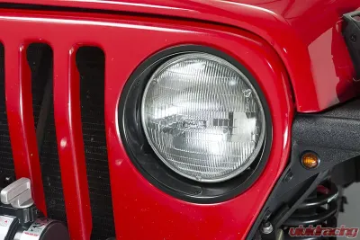 Kentrol Headlight Bezels Pair Powdercoat Black for Jeep TJ 1997-2006 - 50543