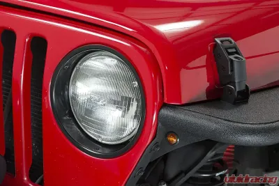 Kentrol Headlight Bezels Pair Powdercoat Black for Jeep TJ 1997-2006 - 50543