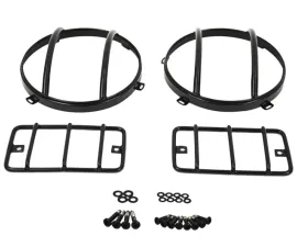 Kentrol Euro Light Guard Set, 4 Pieces, Powdercoat Black, Fits Jeep TJ 1997-2006