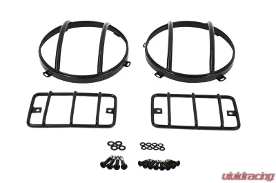 Kentrol Euro Light Guard Set, 4 Pieces, Powdercoat Black, Fits Jeep TJ 1997-2006 - 50557