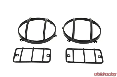 Kentrol Euro Light Guard Set, 4 Pieces, Powdercoat Black, Fits Jeep TJ 1997-2006 - 50557