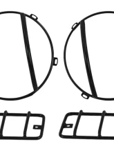 Kentrol Euro Light Guard Set, 4 Pieces, Powdercoat Black, Fits Jeep TJ 1997-2006                                     - 50557 - Image 4