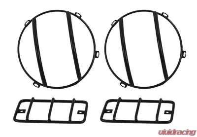 Kentrol Euro Light Guard Set, 4 Pieces, Powdercoat Black, Fits Jeep TJ 1997-2006 - 50557