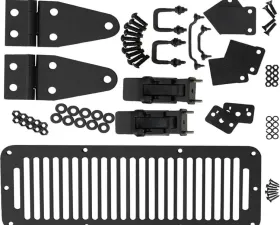 Kentrol Hood Kit with TJ Style Hood Catch, Powdercoat Black for Jeep CJ | YJ 1978-1995