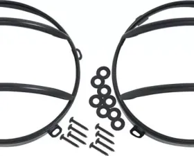 Kentrol Euro Headlight Guards Pair Powdercoat Black for Jeep JK 2007-2018