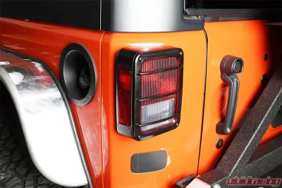 Kentrol Taillight Guard Pair Powdercoat Black for Jeep JK 2007-2018 - 50582