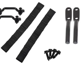 Kentrol Polished Stainless Door Strap Kit for Jeep TJ - Black Powdercoat Stainless Steel