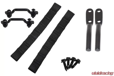 Kentrol Polished Stainless Door Strap Kit for Jeep TJ - Black Powdercoat Stainless Steel - 50724