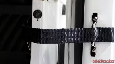 Kentrol Polished Stainless Door Strap Kit for Jeep TJ - Black Powdercoat Stainless Steel - 50724