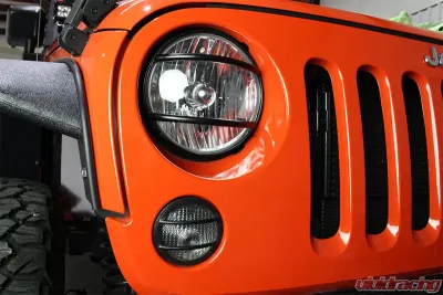 Kentrol Front Marker Covers Pair Textured Black for Jeep JK 2007-2018 - 80009