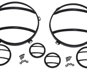 Kentrol Headlight & Marker Cover Set, 6 Pieces, Textured Black for Jeep JK 2007-2018
