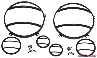 Kentrol Headlight & Marker Cover Set, 6 Pieces, Textured Black for Jeep JK 2007-2018 - 80013