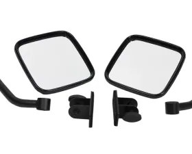 Kentrol E-Z Detach Mirrors Pair Textured Black for Jeep TJ | JK 1997-2018