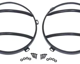 Kentrol Euro Headlight Guards Pair Textured Black for Jeep JK 2007-2018
