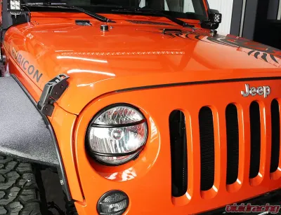 Kentrol Euro Headlight Guards Pair Textured Black for Jeep JK 2007-2018 - 80573