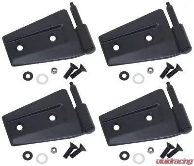 Kentrol Door Hinge Set 4 Pieces Textured Black for Jeep JK 2007-2018 - 80575