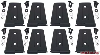 Kentrol Door Hinge Set 8 Pieces for Jeep JK 2007-2018 Textured Black Finish - 80576