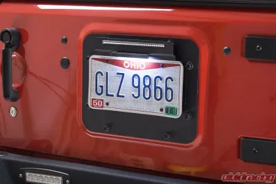 Kentrol BackSide License Plate Mount with LEDs, Textured Black, Jeep JK 2007-2018 - 80703