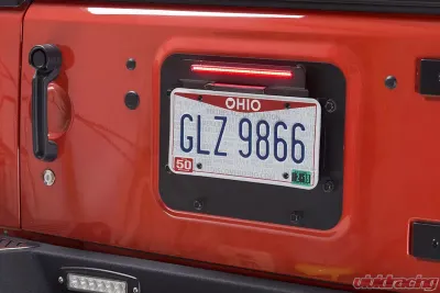 Kentrol BackSide License Plate Mount with LEDs, Textured Black, Jeep JK 2007-2018 - 80703