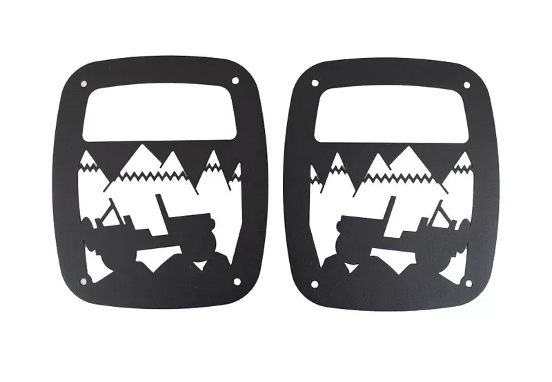 Kentrol Heritage Taillight Guard Textured Black Jeep TJ 1997-2006 - 80709
