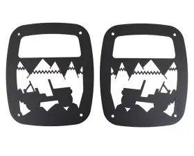 Kentrol Heritage Taillight Guard Textured Black for Jeep TJ 1997-2006