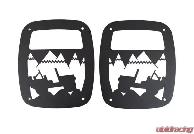 Kentrol Heritage Taillight Guard Textured Black for Jeep TJ 1997-2006 - 80709